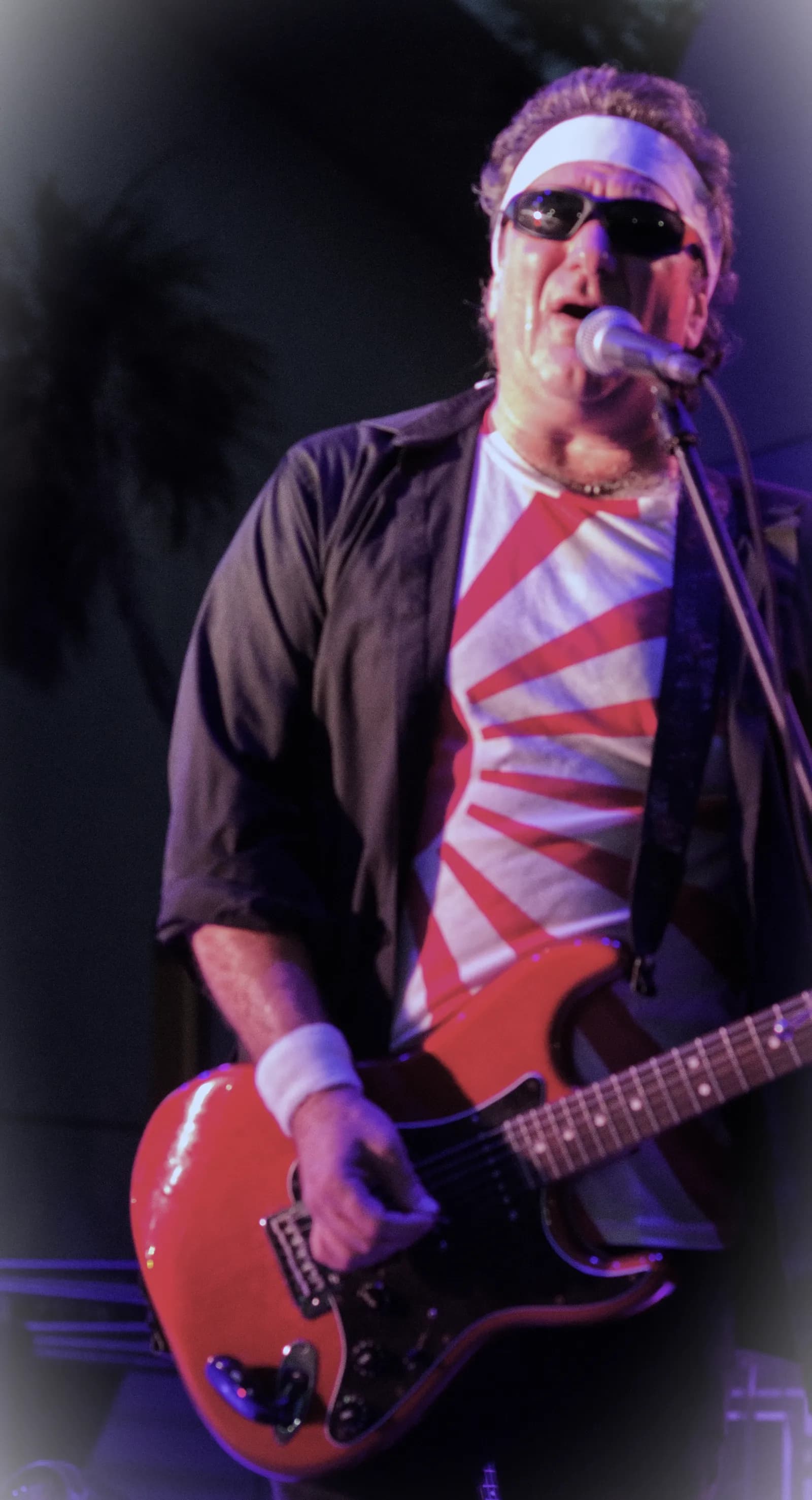 Notorious frontman at the microphone